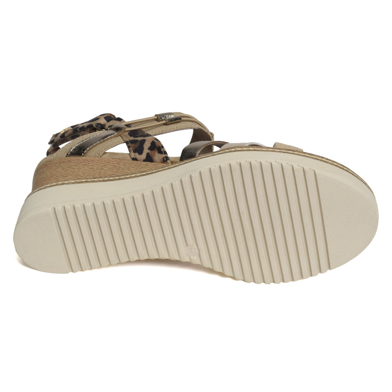 28357 BIS Beige Léopard, Sandales compensées Tamaris