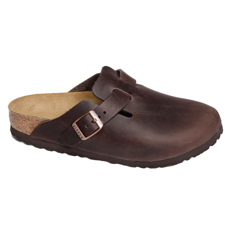 BOSTON CUIR W Marron, Sabots Birkenstock