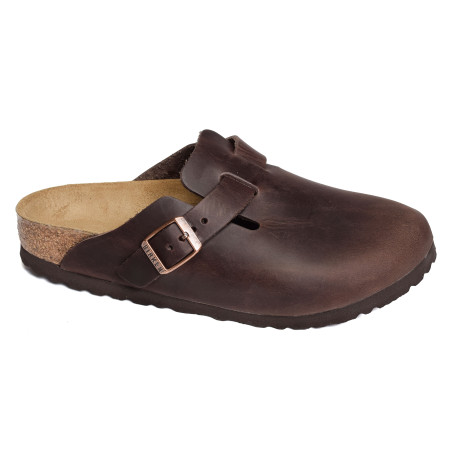 BOSTON CUIR W Marron, Sabots Birkenstock