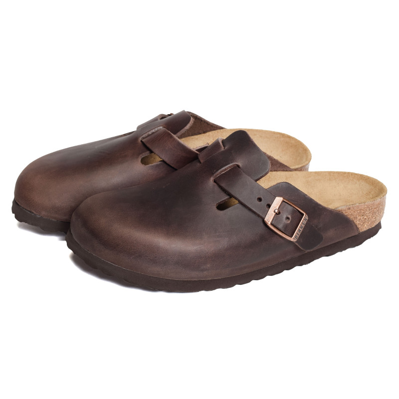 BOSTON CUIR W Marron, Sabots Birkenstock