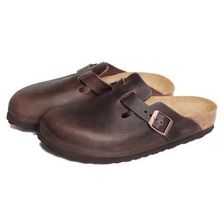 BOSTON CUIR W Marron, Sabots Birkenstock