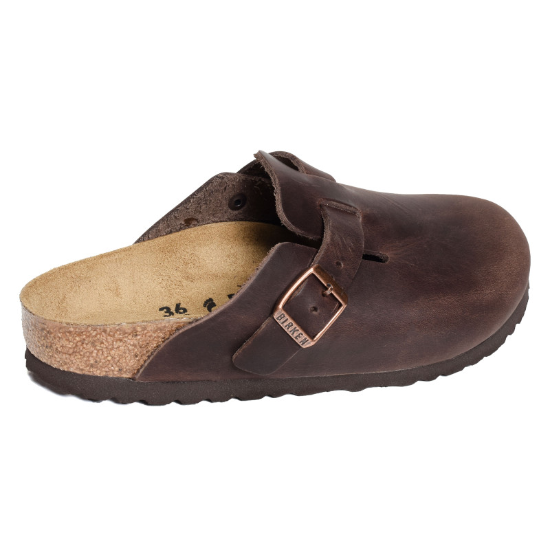 BOSTON CUIR W Marron, Sabots Birkenstock