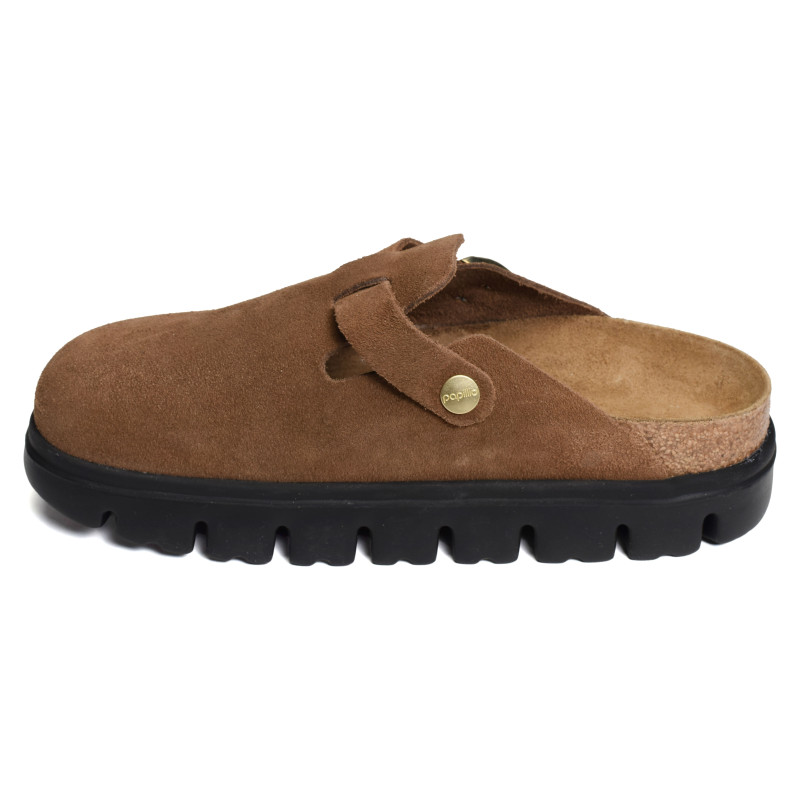 BOSTON PLATFORM SUEDE Cognac, Sabots Birkenstock