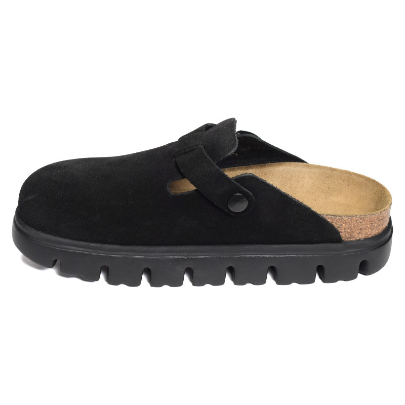 BOSTON PLATFORM SUEDE Noir Noir, Sabots Birkenstock