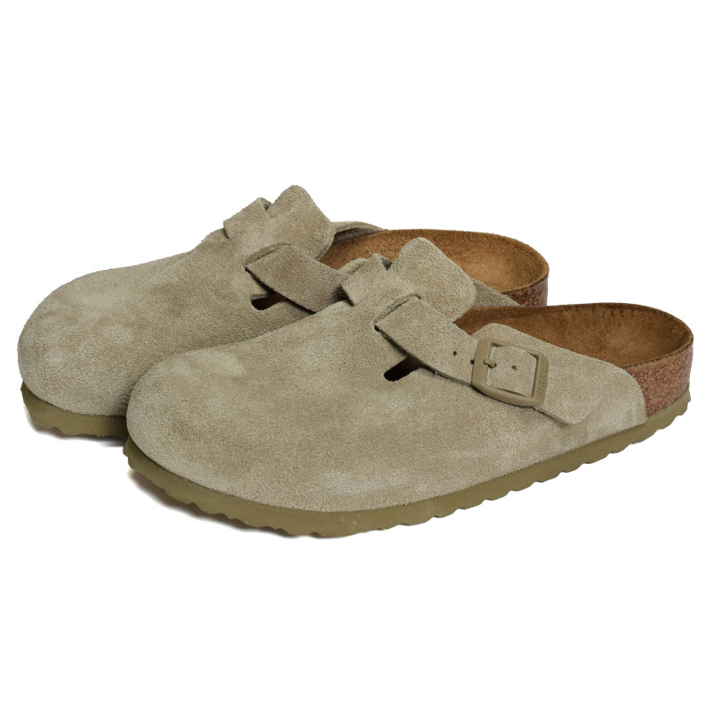 BOSTON W Beige Kaki, Sabots Birkenstock