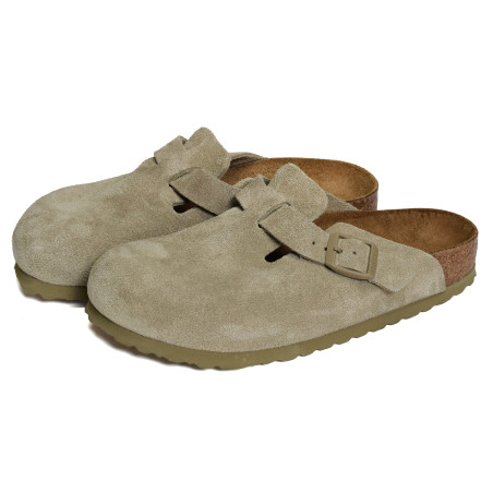 BOSTON W Beige Kaki, Sabots Birkenstock