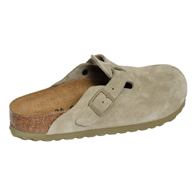 BOSTON W Beige Kaki, Sabots Birkenstock