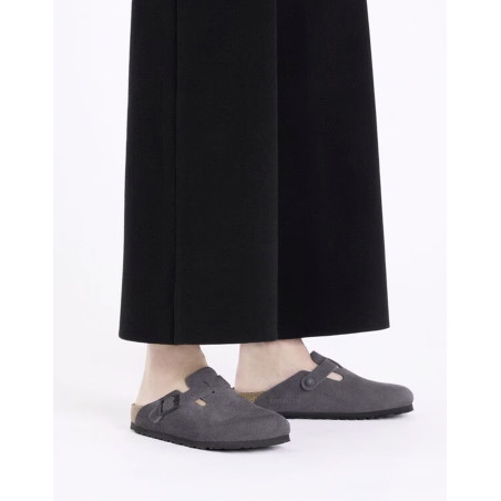 BOSTON SUEDE Anthracite, Sabots Birkenstock