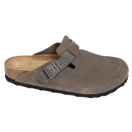BOSTON SUEDE Gris, Sabots Birkenstock