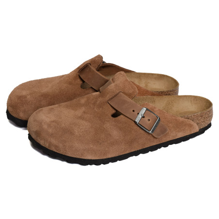 BOSTON SUEDE Cognac, Sabots Birkenstock