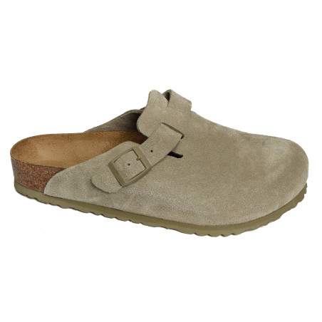 BOSTON SUEDE Kaki Beige, Sabots Birkenstock