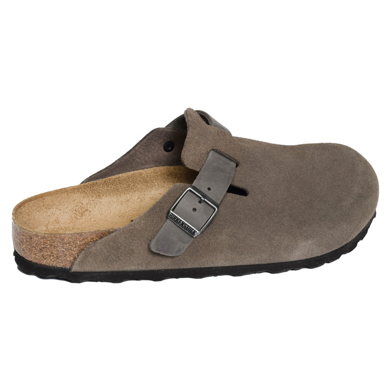 BOSTON SUEDE Gris, Sabots Birkenstock