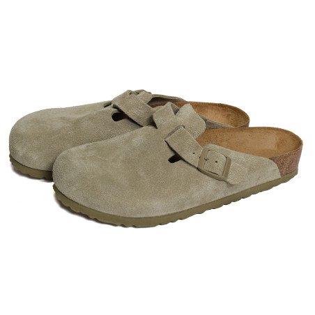 BOSTON SUEDE Kaki Beige, Sabots Birkenstock