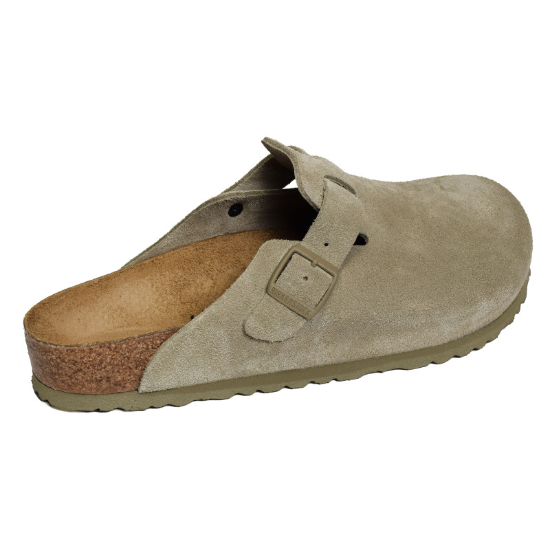 BOSTON SUEDE Kaki Beige, Sabots Birkenstock