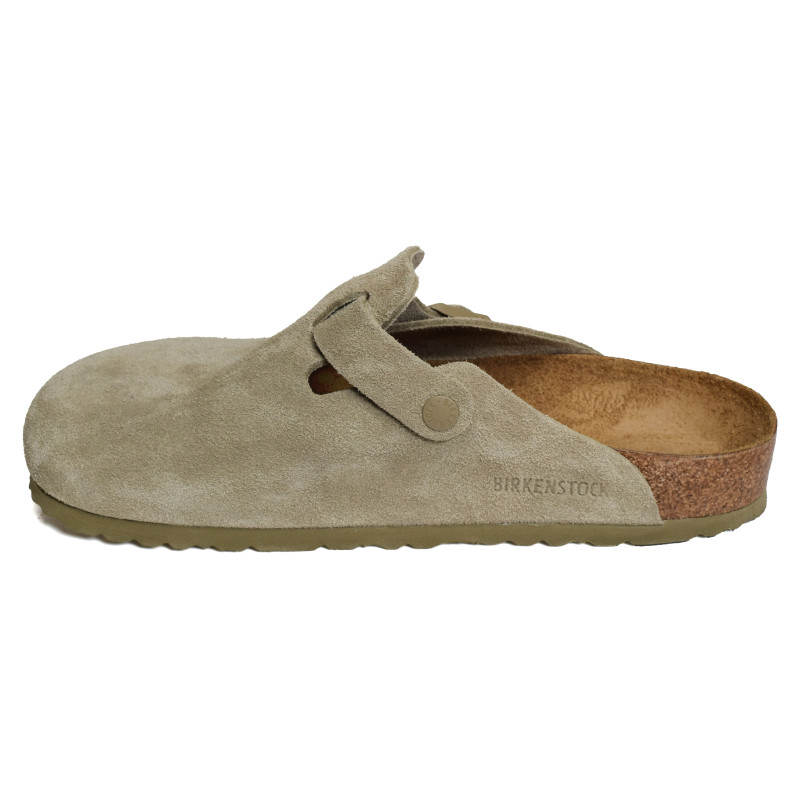 BOSTON SUEDE Kaki Beige, Sabots Birkenstock