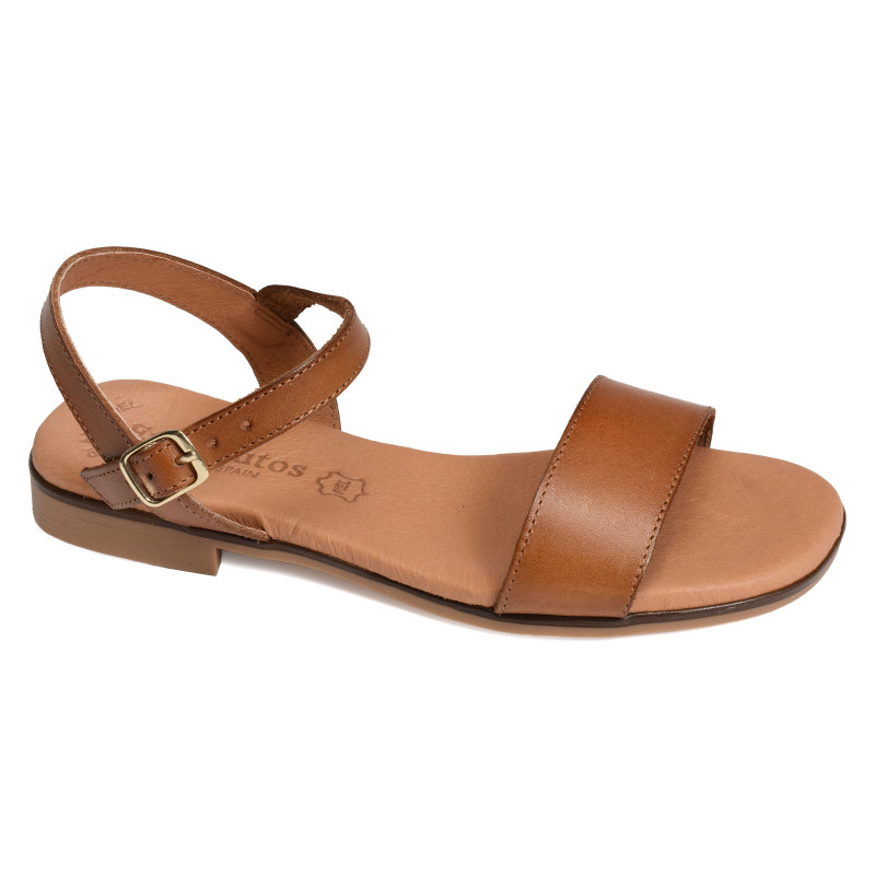 3090 Camel, Sandales plates Eva Frutos