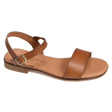 3090 Camel, Sandales plates Eva Frutos
