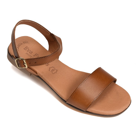 3090 Camel, Sandales plates Eva Frutos