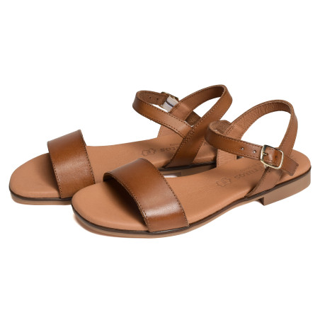 3090 Camel, Sandales plates Eva Frutos