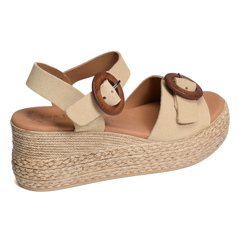 3777 Beige, Sandales compensées Eva Frutos