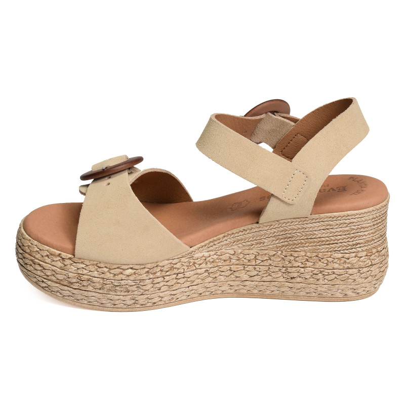 3777 Beige, Sandales compensées Eva Frutos
