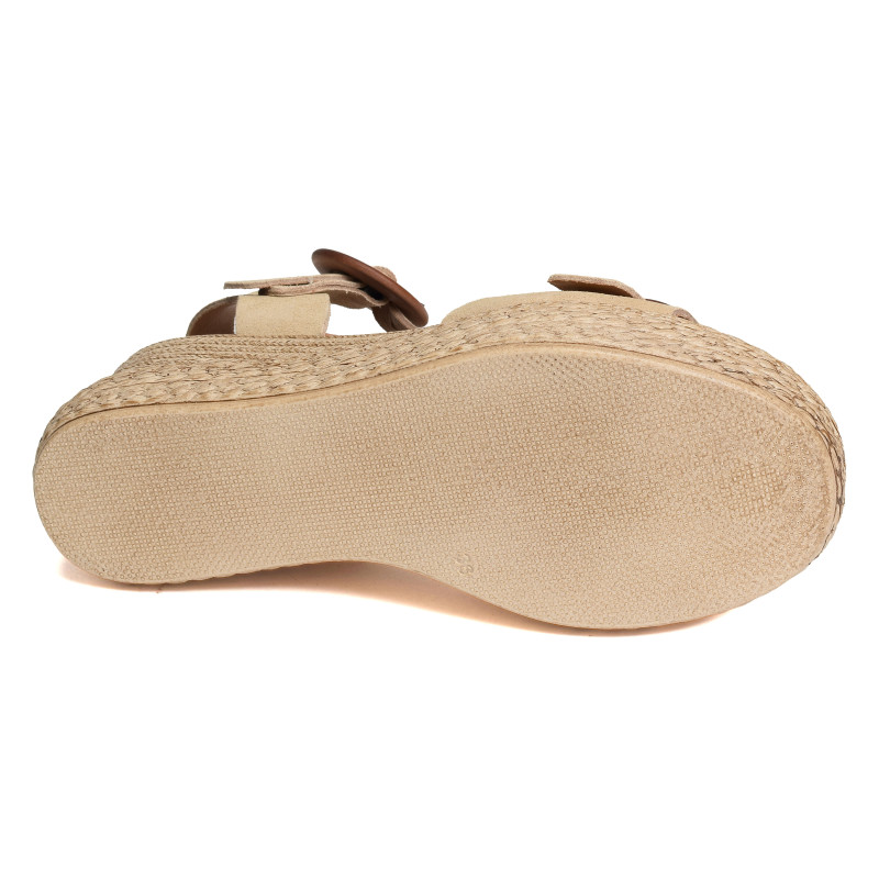 3777 Beige, Sandales compensées Eva Frutos