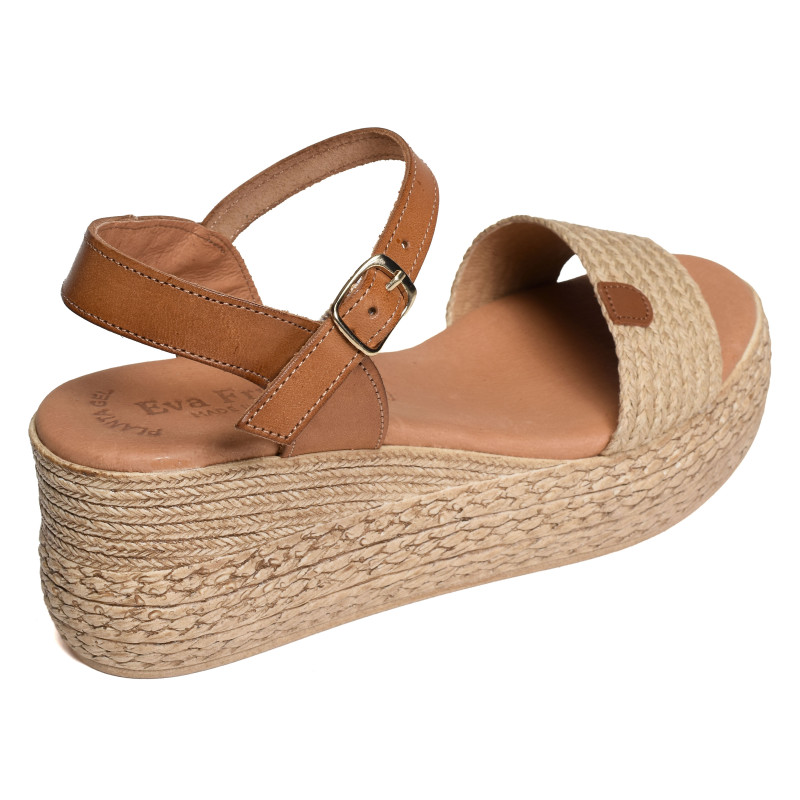 3792 Naturel, Sandales compensées Eva Frutos