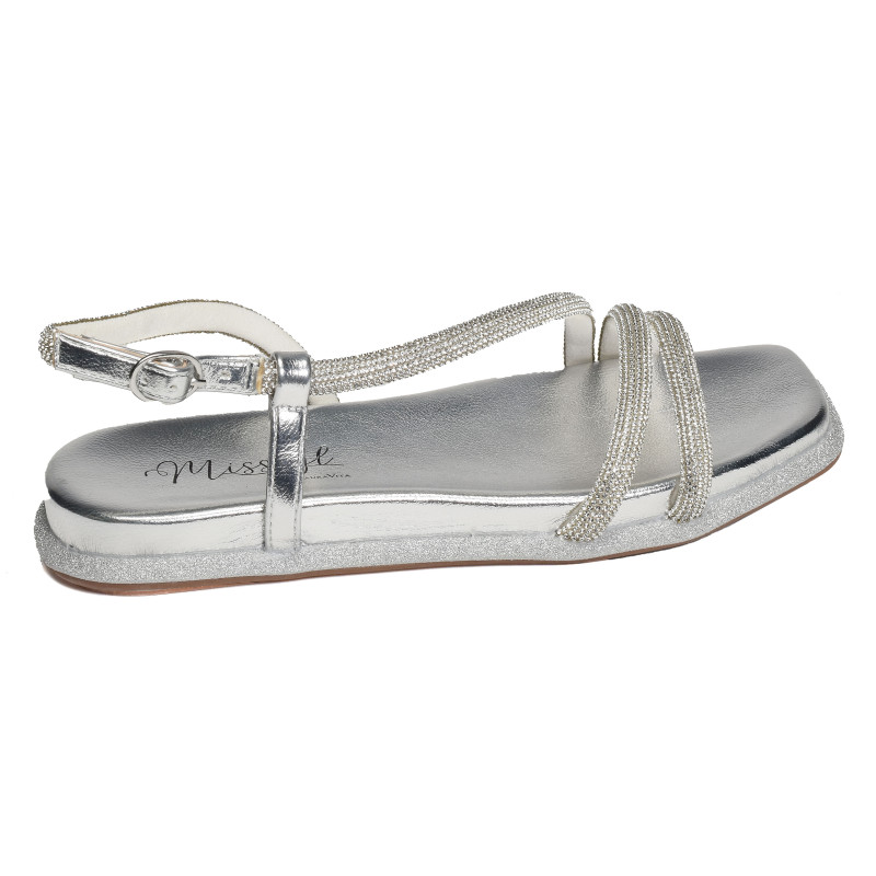 MAXINE 02 Argent, Sandales plates Laura Vita