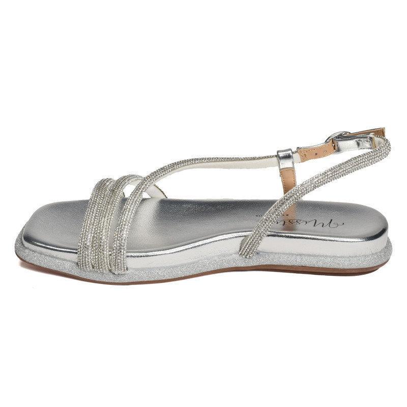 MAXINE 02 Argent, Sandales plates Laura Vita