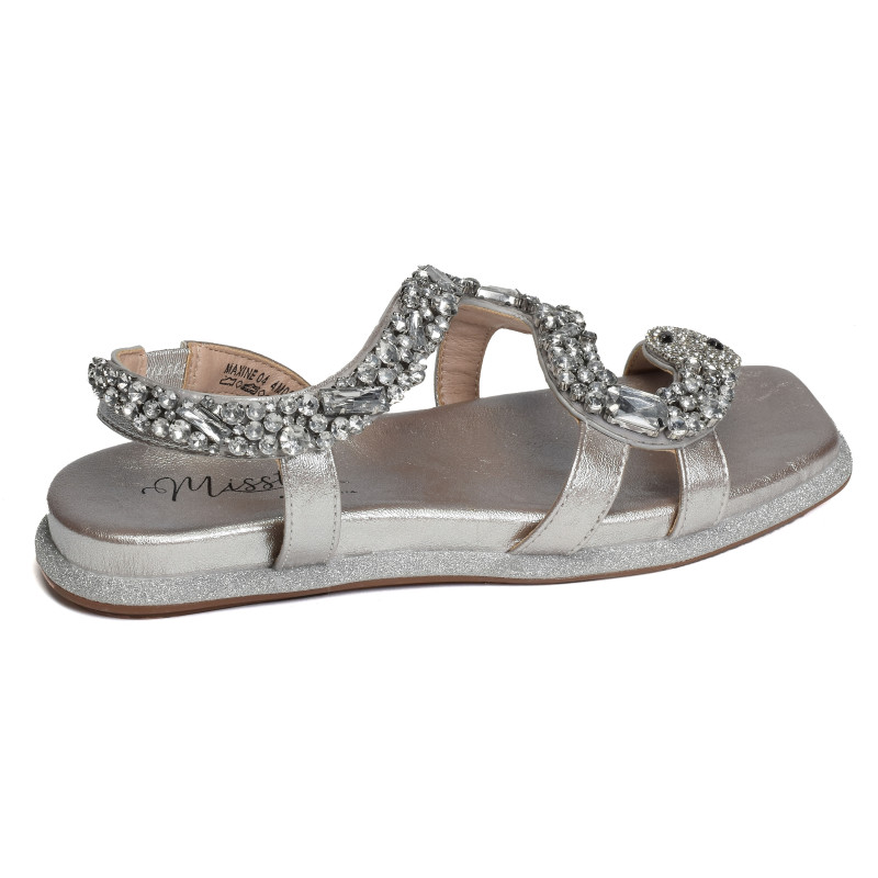MAXINE 04 Argent, Sandales plates Laura Vita