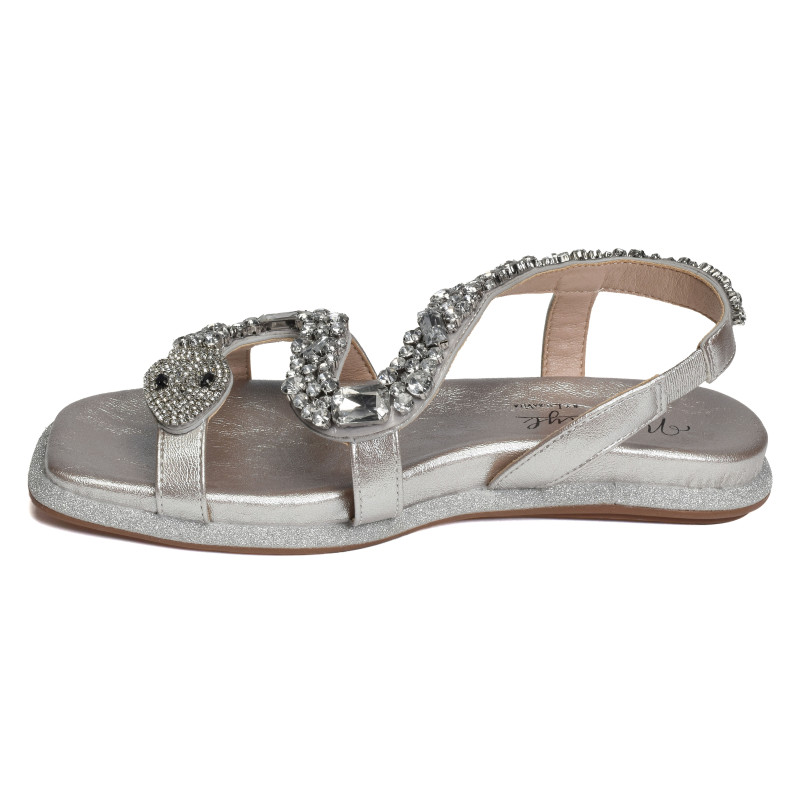 MAXINE 04 Argent, Sandales plates Laura Vita