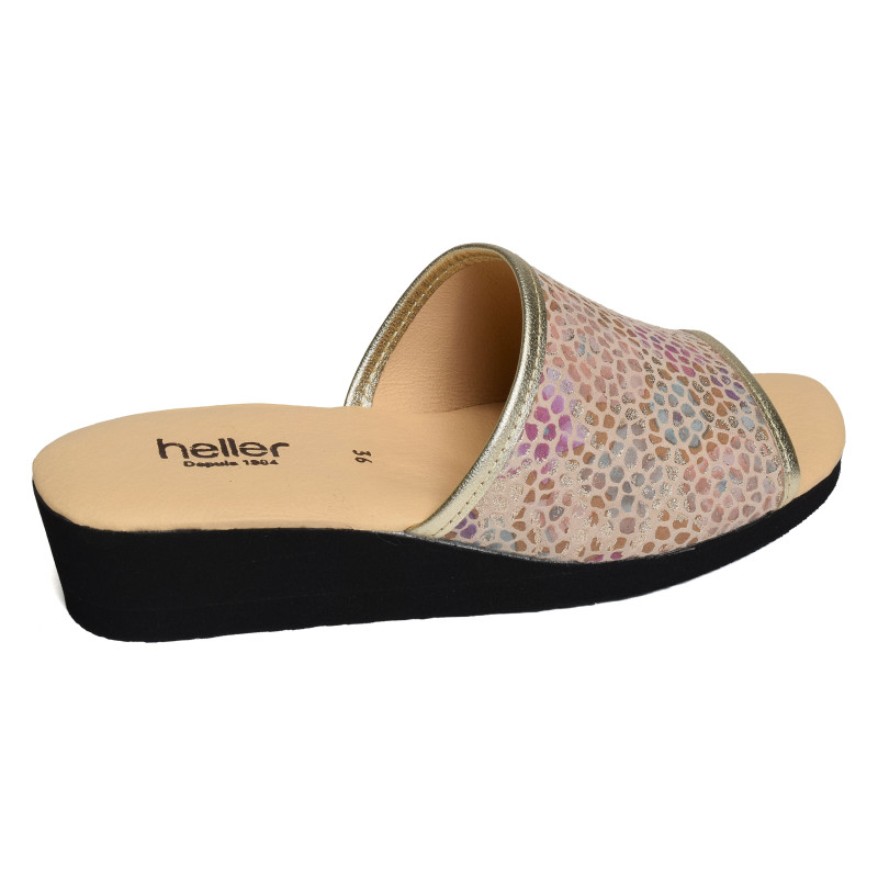 YNELLE Or Multicolore, Mules Heller