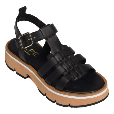 ZANZIBAR 5489 Noir, Nu-Pieds à plateforme Alpe