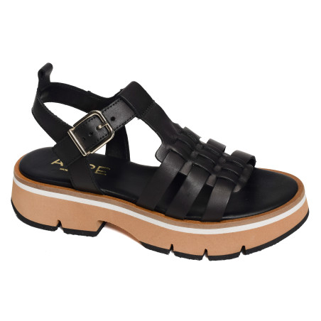 ZANZIBAR 5489 Noir, Nu-Pieds à plateforme Alpe