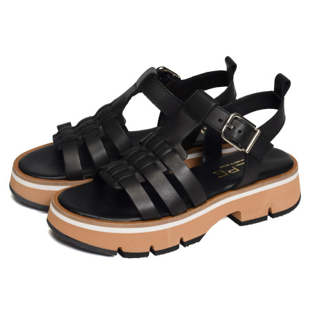 ZANZIBAR 5489 Noir, Nu-Pieds à plateforme Alpe
