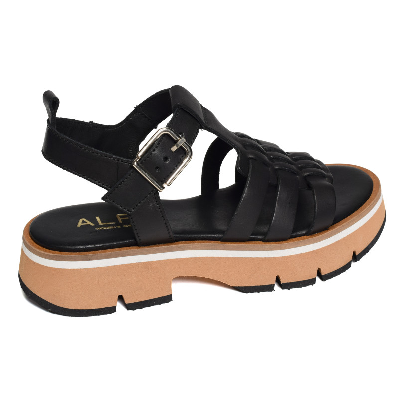 ZANZIBAR 5489 Noir, Nu-Pieds à plateforme Alpe