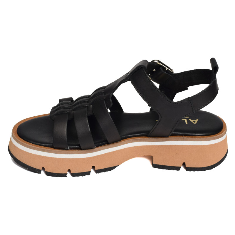 ZANZIBAR 5489 Noir, Nu-Pieds à plateforme Alpe