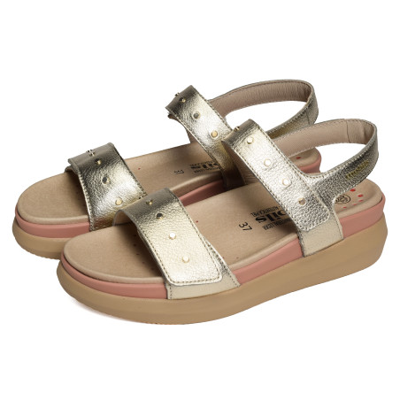 FARRA Gold, Nu-Pieds à plateforme Mephisto