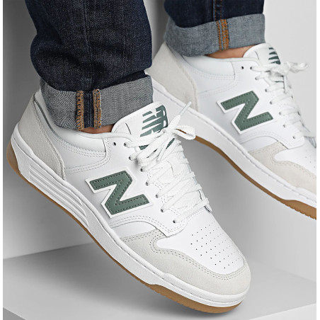 BB480 Blanc Vert Eau, Sneakers basses New Balance