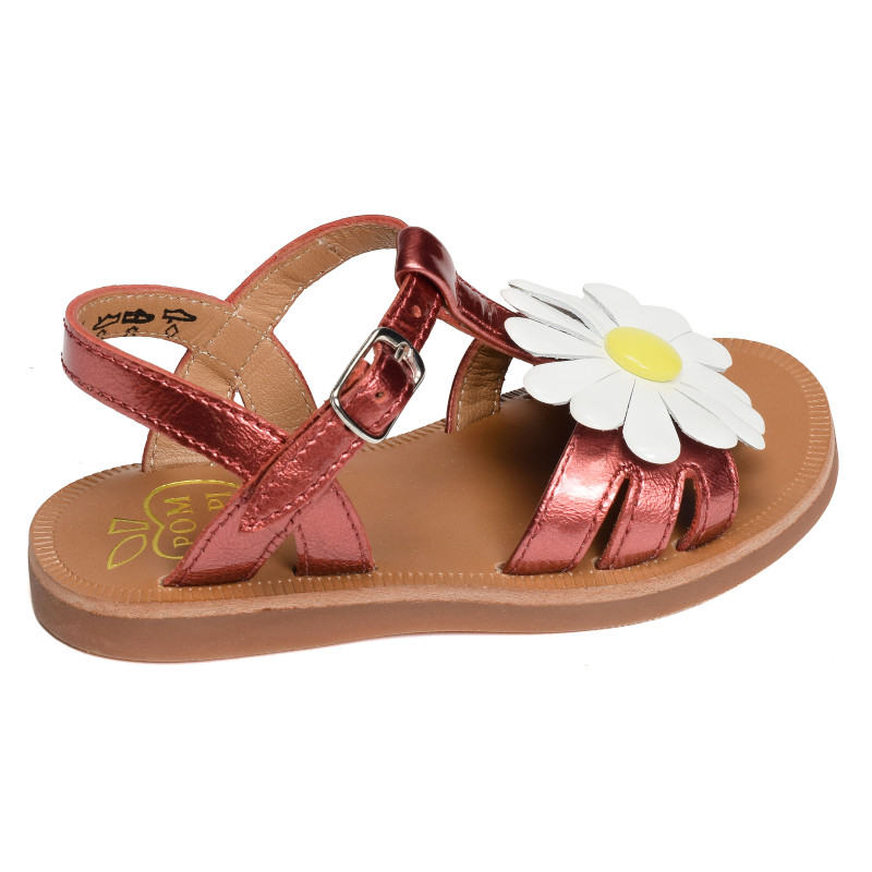 PLAGETTE BIG FLO Rouge, Sandales plates & Nu-Pieds Pom d'Api
