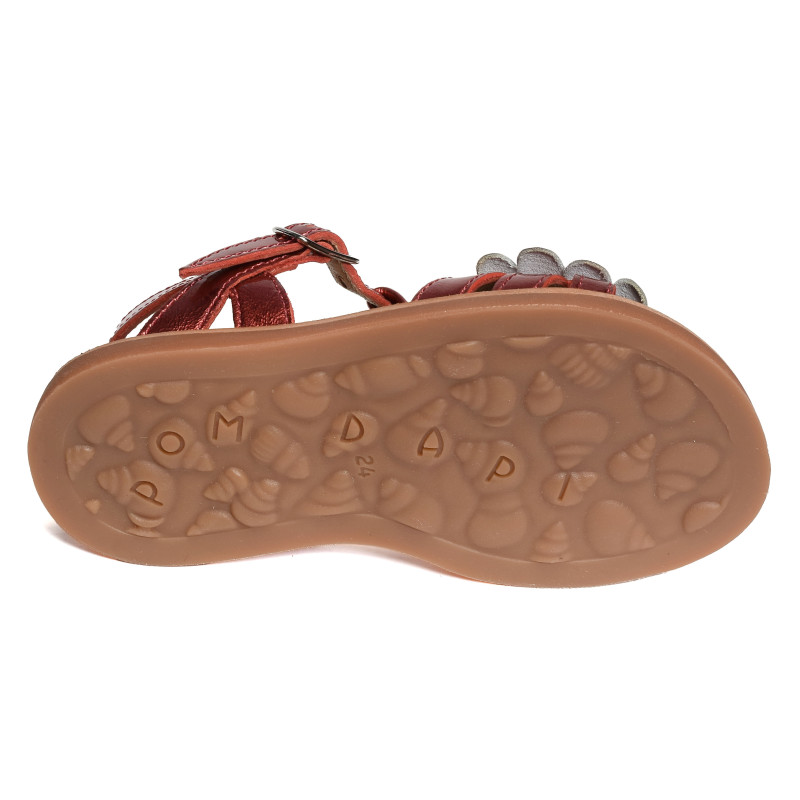 PLAGETTE BIG FLO Rouge, Sandales plates & Nu-Pieds Pom d'Api