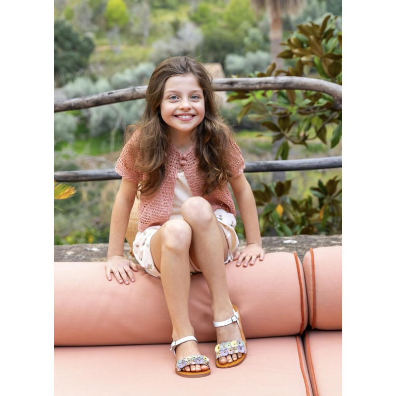 PLAGETTE MULTI FLO Blanc Multicolore, Sandales plates & Nu-Pieds Pom d'Api