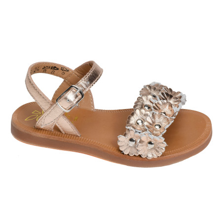 PLAGETTE MULTI FLO Cuivre, Sandales plates & Nu-Pieds Pom d'Api