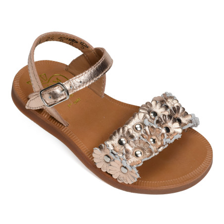 PLAGETTE MULTI FLO Cuivre, Sandales plates & Nu-Pieds Pom d'Api