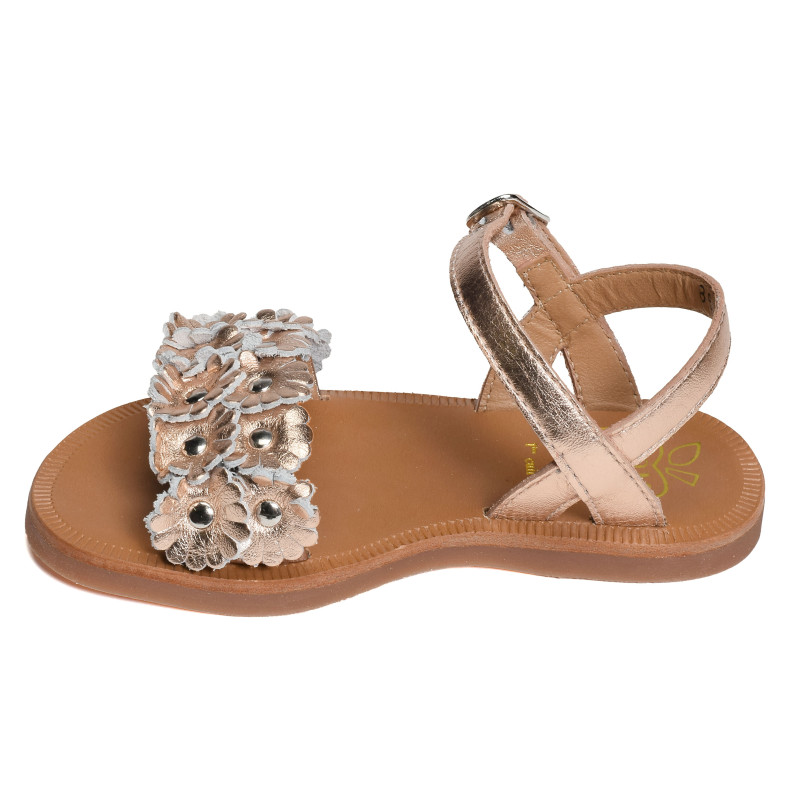 PLAGETTE MULTI FLO Cuivre, Sandales plates & Nu-Pieds Pom d'Api