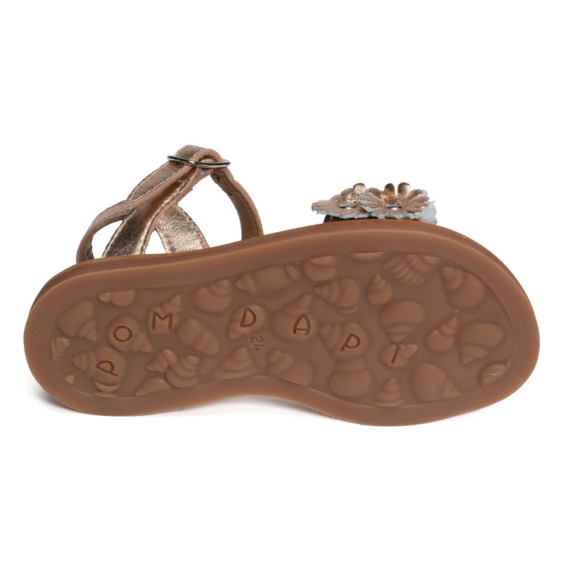PLAGETTE MULTI FLO Cuivre, Sandales plates & Nu-Pieds Pom d'Api