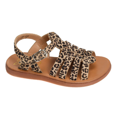 PLAGETTE STRAP Léopard, Sandales plates & Nu-Pieds Pom d'Api