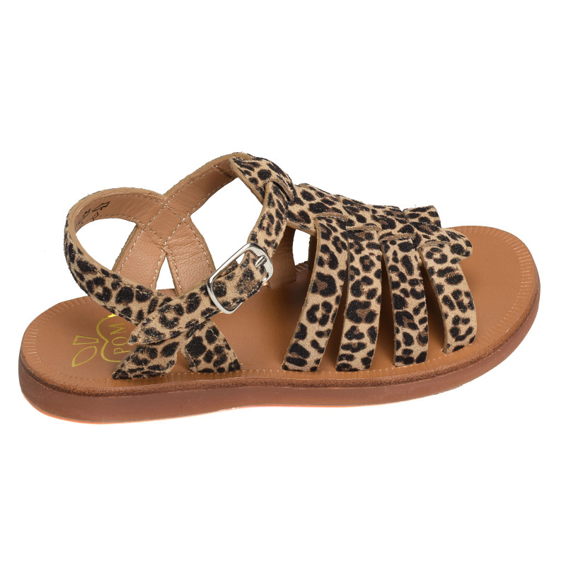 PLAGETTE STRAP Léopard, Sandales plates & Nu-Pieds Pom d'Api