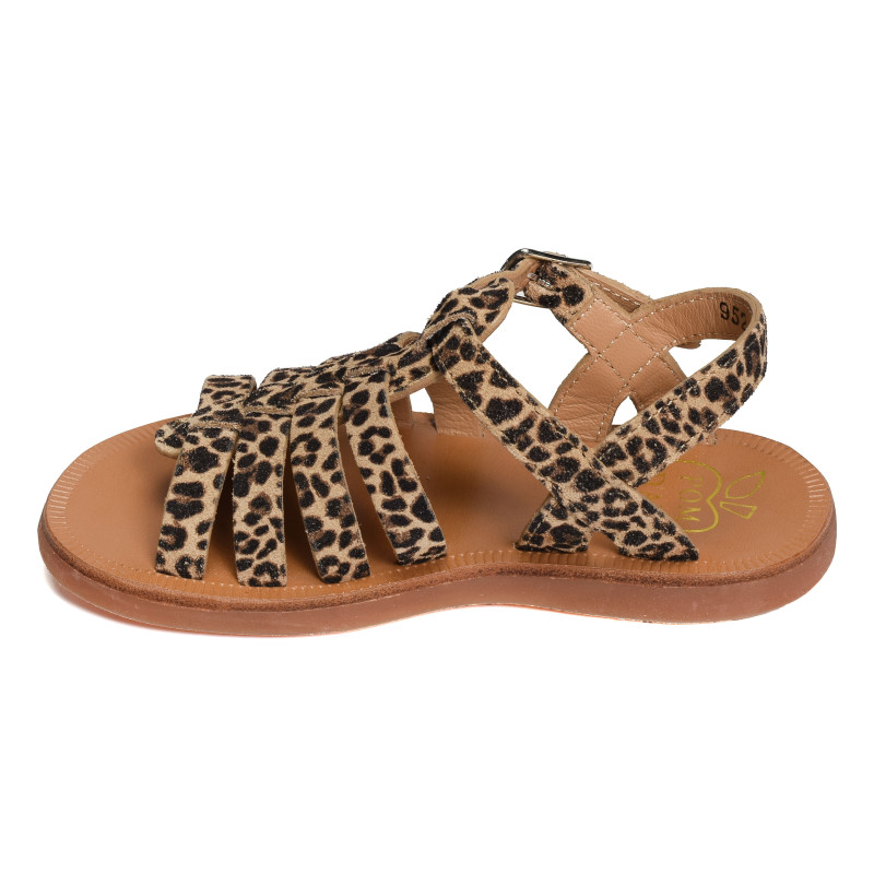 PLAGETTE STRAP Léopard, Sandales plates & Nu-Pieds Pom d'Api