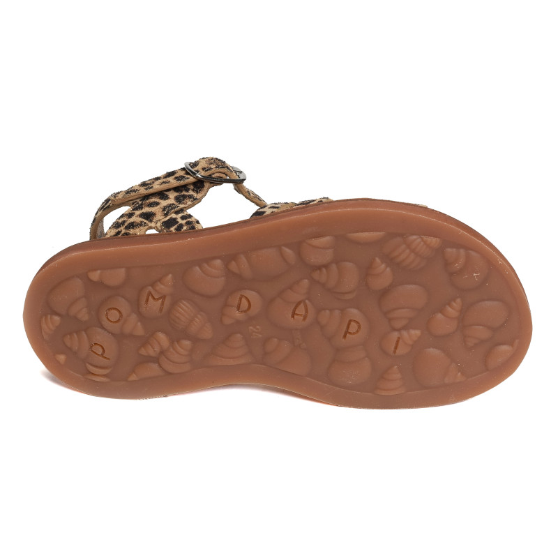 PLAGETTE STRAP Léopard, Sandales plates & Nu-Pieds Pom d'Api